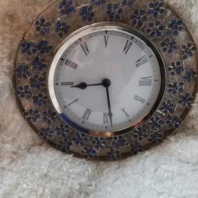 Blue Floral Clock