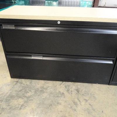Two Lateral Filing Cabinets w/ Top