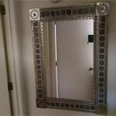 Punched Aluminum Framed Wall Mirror