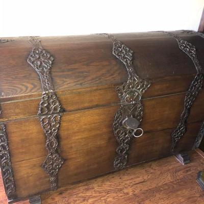 Antique Metal Bound Chest - Huge - Extra Large
Dimensions are 4'9