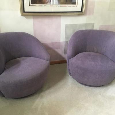 pair of modern upholstered chairs