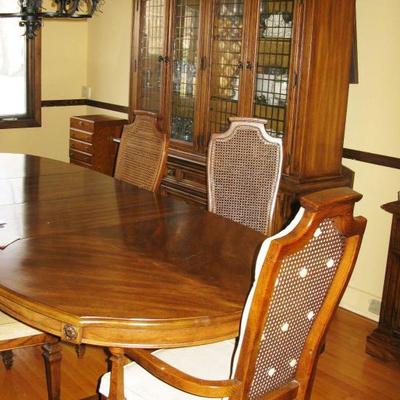 Dining room table and china cabinet matching server too ! 