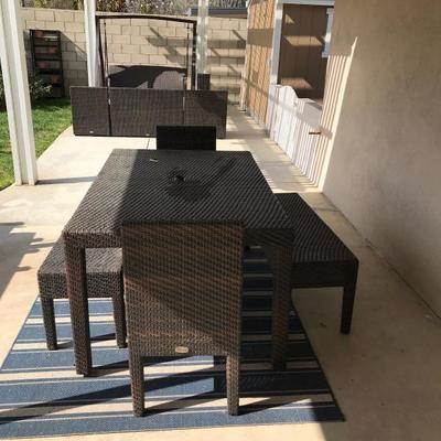 Pier one import dining table outside 