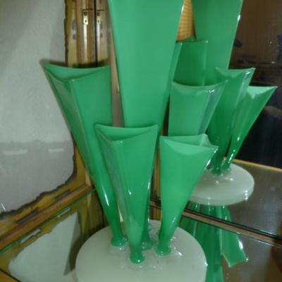 Steuben Carder six prong vase