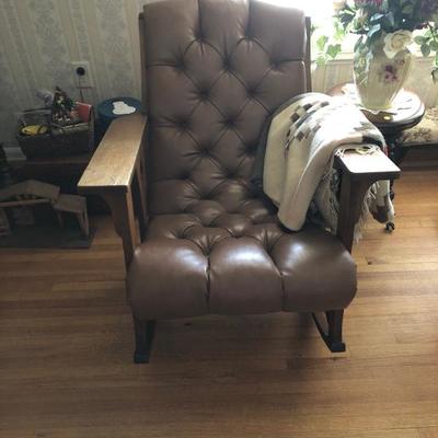 Leather rocking chair - RARE 