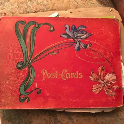 Old scrap books and postcards 