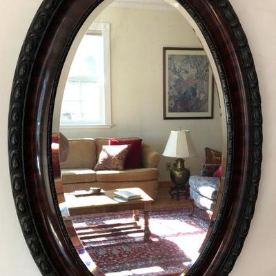 Antique Oval Beveled Mirror 