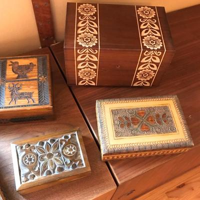 Vintage Hand Carved Wood Box Collection - POLAND