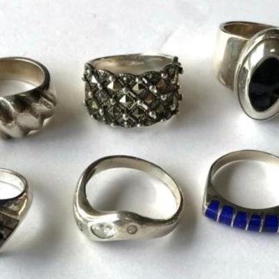 Sterling Silver and Semi Precious Stones Rings