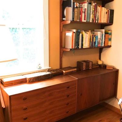 Mid Century Scandinavian Modern Modular Teak Wall Unit System Is Completely Modular, With Boxes And Shelves Able To Mount In Any Position...