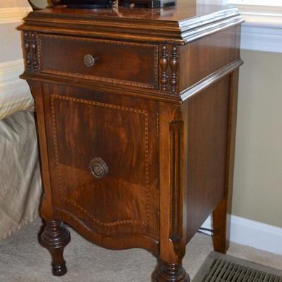Antique nightstand with inlay