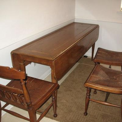 Small drop leaf table, chairs