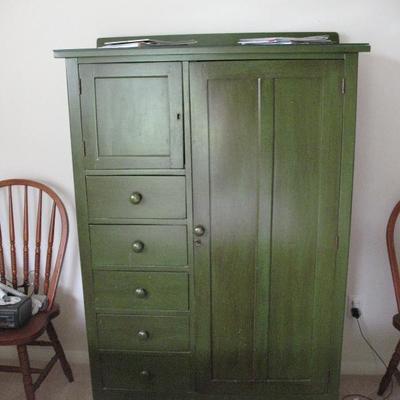 Vintage green armoire