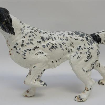 Large Cast Iron English Setter / Pointer Doorstop. Classic Black and White. No breaks, cracks or repairs. Measures approximately...