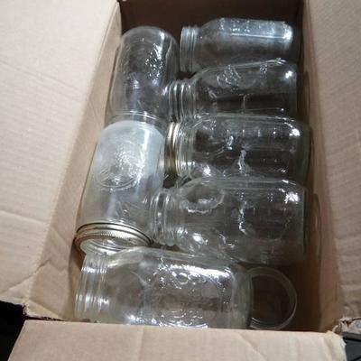 large lot of mason jars