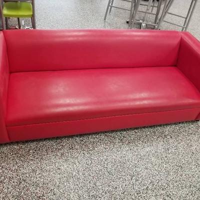 Red vinyl couch