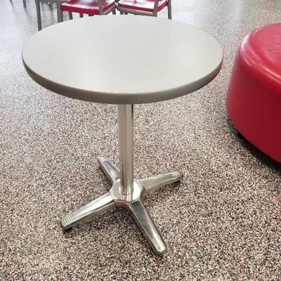 Round 2 person table with chrome base