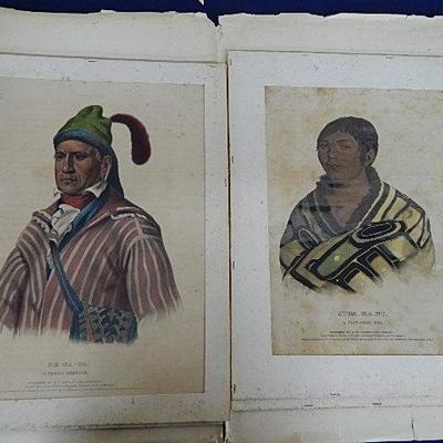 19th Hand Colored N. America Indians