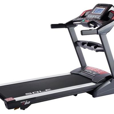 A like new Sole F80 Treadmill that features 9â€™â€™ LCD display to easily track your workout progress and select from one of the 10...