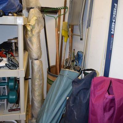Golf Clubs, Golf Bag, & Assorted Items