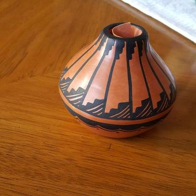 Theresa Sando indian clay pot from New Mexico.