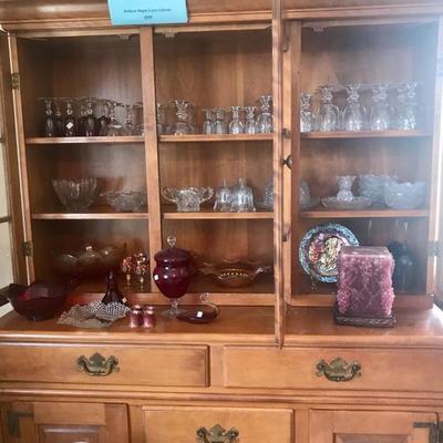 Solid maple curio cabinet $250