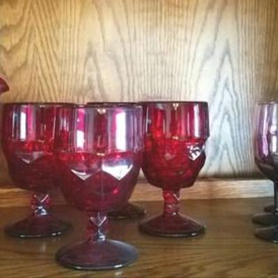 Red Glass Tumblers
