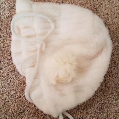 Vintage Faux Fur Baby Bonnet