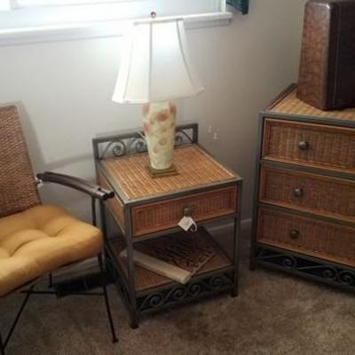 Rattan Style Side Table Dress and Chair
