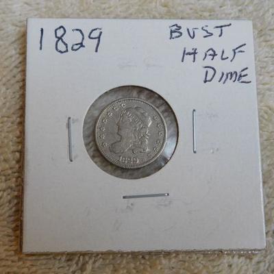 1829 Capped Bust Half Dime Full Liberty .8924 Silver