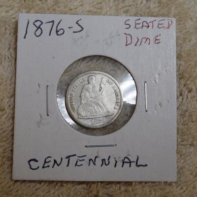 1876-S Seated Liberty Dime Full Liberty .900 Silver