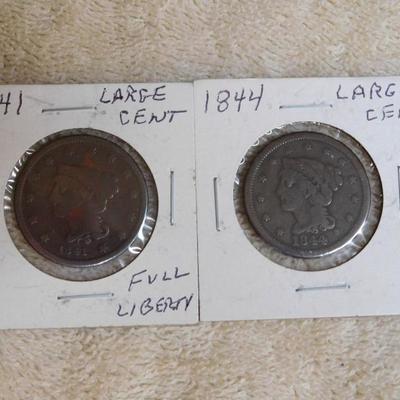 1841 & 1844 Large Cent