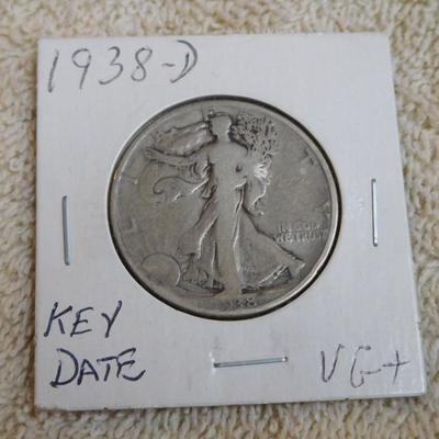 1938-D Walking Liberty Half Dollar Key Date