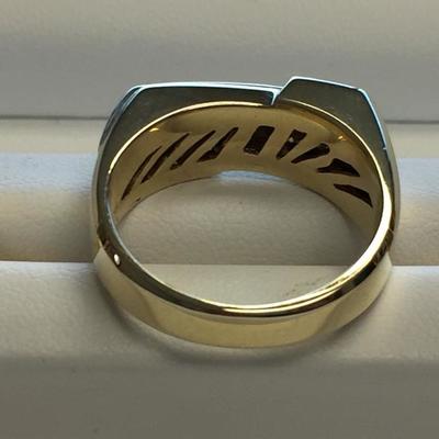 Men's 3-stone Baguette 14K Gold Ring  