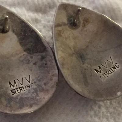 Vintage MVV Sterling Silver Earrings