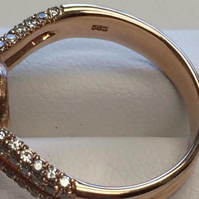Cabochon Amethyst 14K Gold & Diamond Ring  