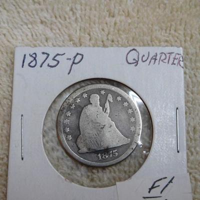 1875 Seated Liberty Quarter Dollar