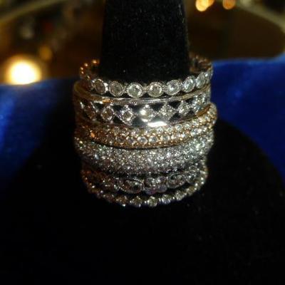 18K and Platinum eternity bands.