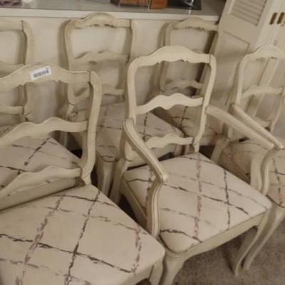 6 padded wood dining chairs