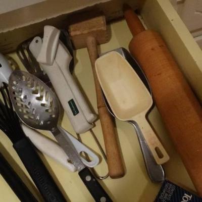 Various kitchen utensils.