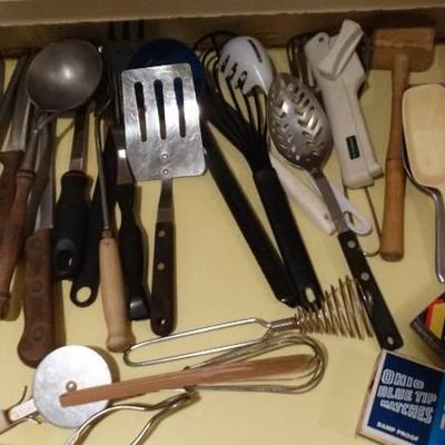 Various kitchen utensils.