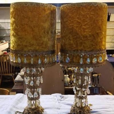 Pair of 1970's Lamps 3' Tall 56