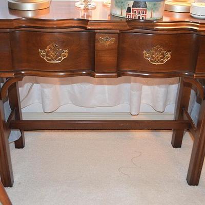 Harden Chippendale style console with reticulated edge and stretcher
