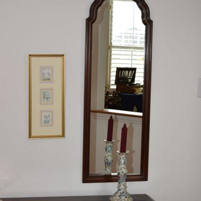 Ethan Allen hall table & mirror