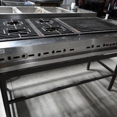 Commercial Gas grill on stand.