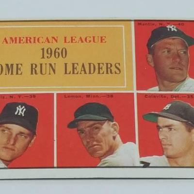 1961 Topps Home Run Leaders #44 Mickey Mantle & Ro ...