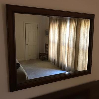 Solid Cherry Frame Plate Glass Mirror (48â€w x 36â€h - overall)