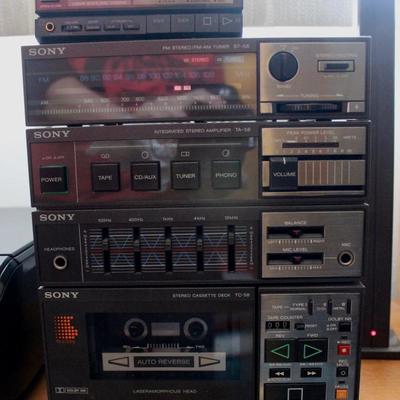 Sony TA-58 Amplifier, TC-58 Stereo Cassette Deck, ST-58 AM/FM Tuner, D-170 CD Player