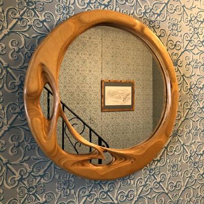 Handcrafted wood frame mirror; 18