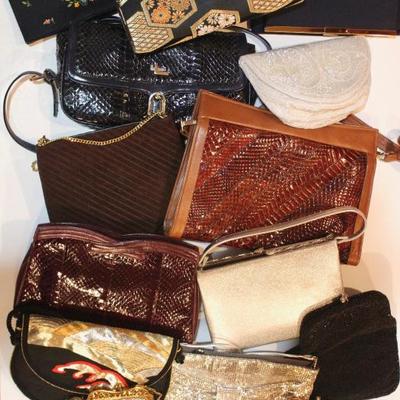 Vintage designer and European handbags, including Carol Lahm Sloane, bienen-davis, Michel Swiss, Jane Shilton, Fendi, Sak's Fifth...